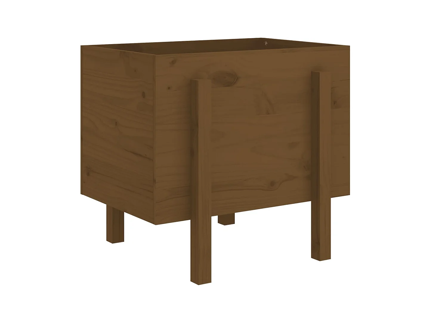 Vassoio per fioriera aiuola rialzata piante fiori terrazza giardino 62 x 50 x 57 cm legno massello di pino marrone 02_0037763