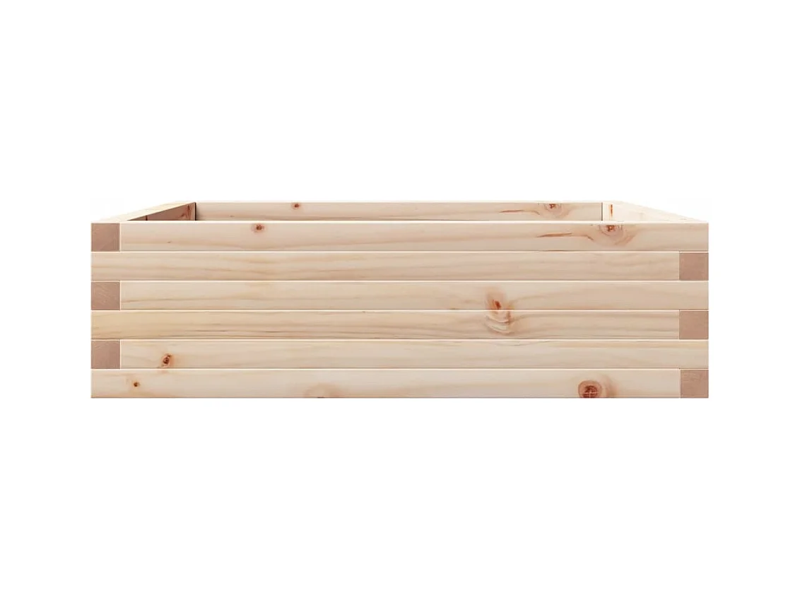 Jardinière bac lit surélevé bois marron 80 x 80 x 23 cm 02_0037888