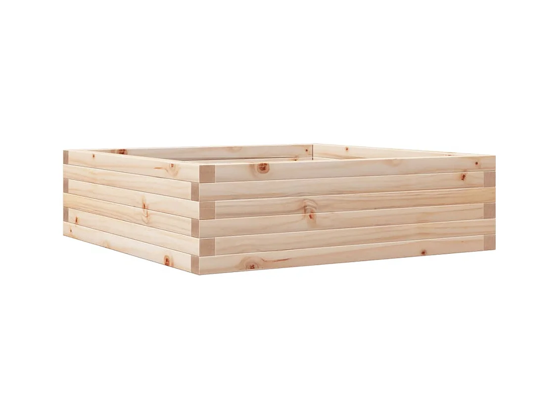 Vassoio per fioriera aiuola rialzata piante fiori terrazza giardino 80 x 80 x 23 cm legno di pino massiccio marrone 02_0037888