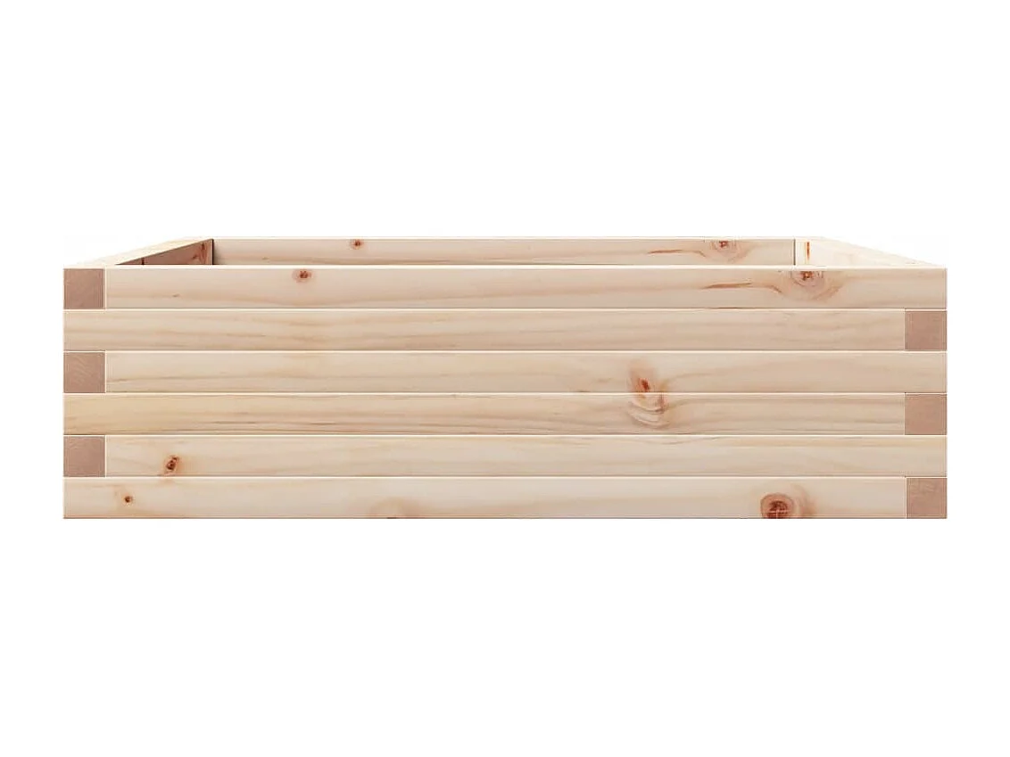 Vassoio per fioriera aiuola rialzata piante fiori terrazza giardino 80 x 80 x 23 cm legno di pino massiccio marrone 02_0037888