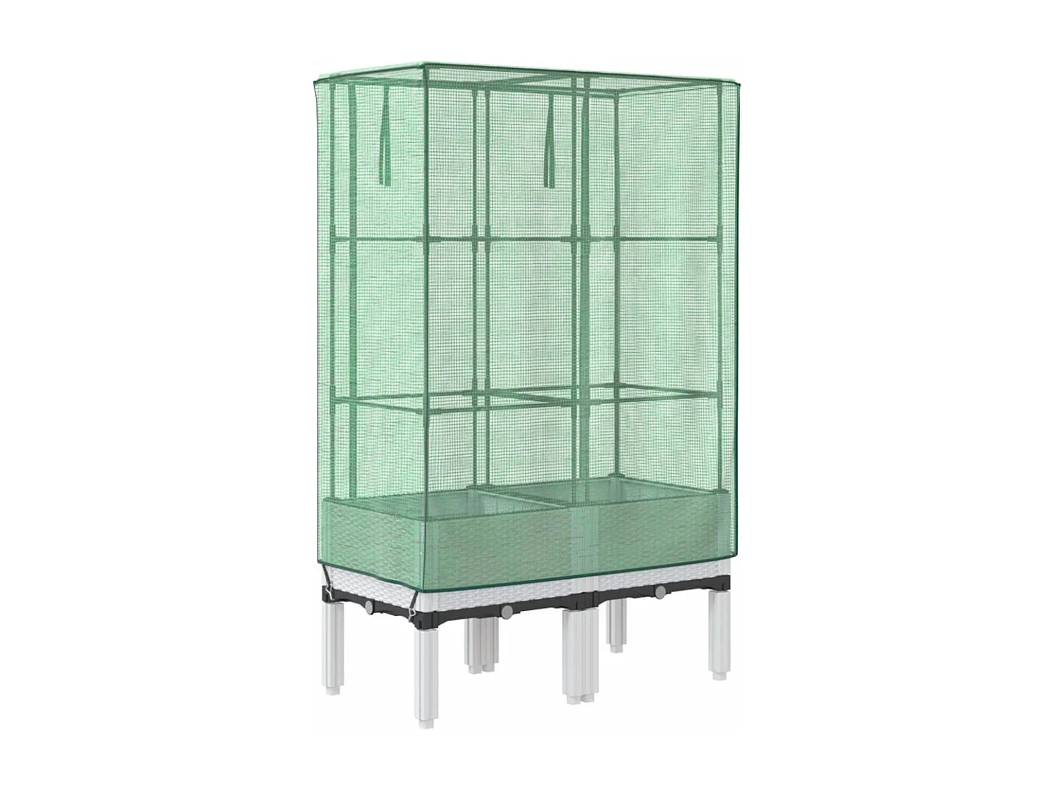 Jardinière bac lit surélevé blanche 80 x 40 x 140 cm 02_0038795