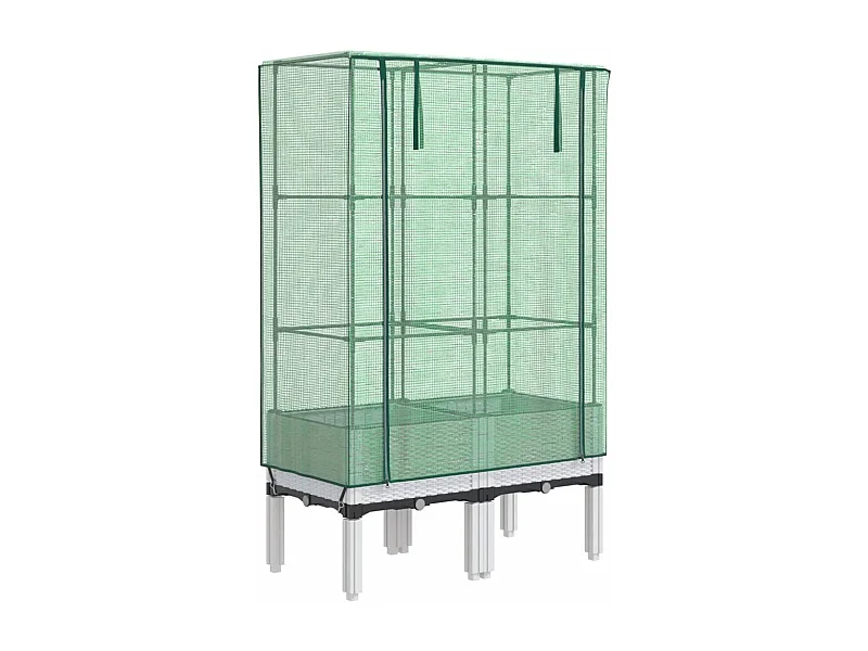 Jardinière bac lit surélevé blanche 80 x 40 x 140 cm 02_0038795