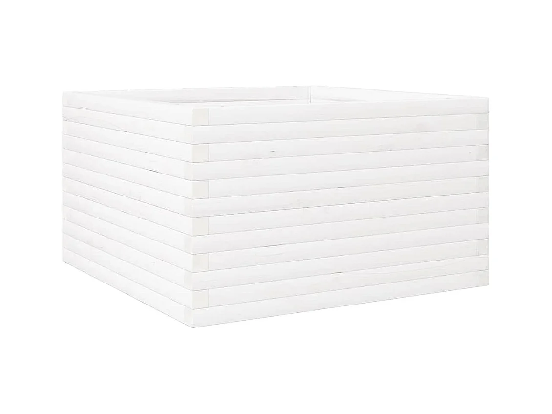 Jardinière bac lit surélevé bois blanche 80 x 80 x 46 cm 02_0037916