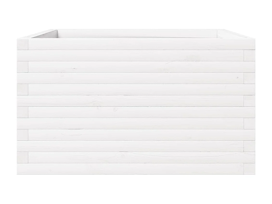 Jardinière bac lit surélevé bois blanche 80 x 80 x 46 cm 02_0037916