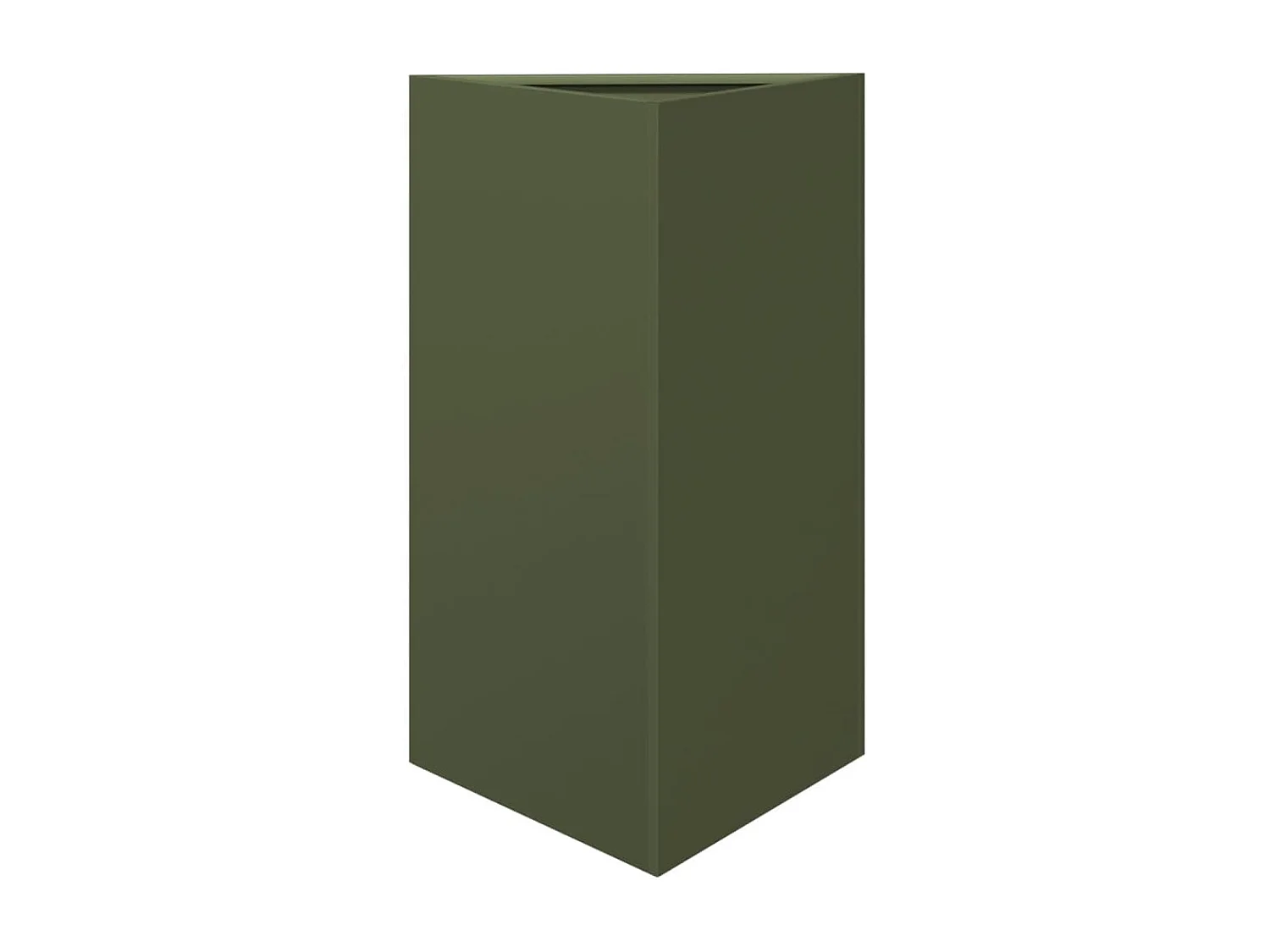 Vassoio per fioriera aiuola rialzata piante fiori terrazzo giardino olivo triangolare 50 x 43 x 75 cm verde acciaio 02_0038714