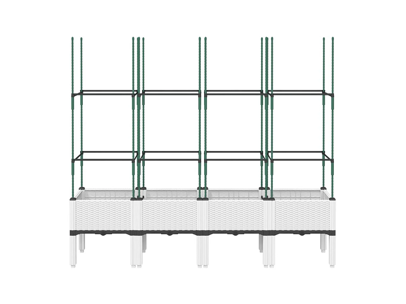 Fioriera aiuola rialzata vassoio piante fiori terrazza giardino con traliccio 160 x 40 x 142,5 cm PP bianco 02_0038270
