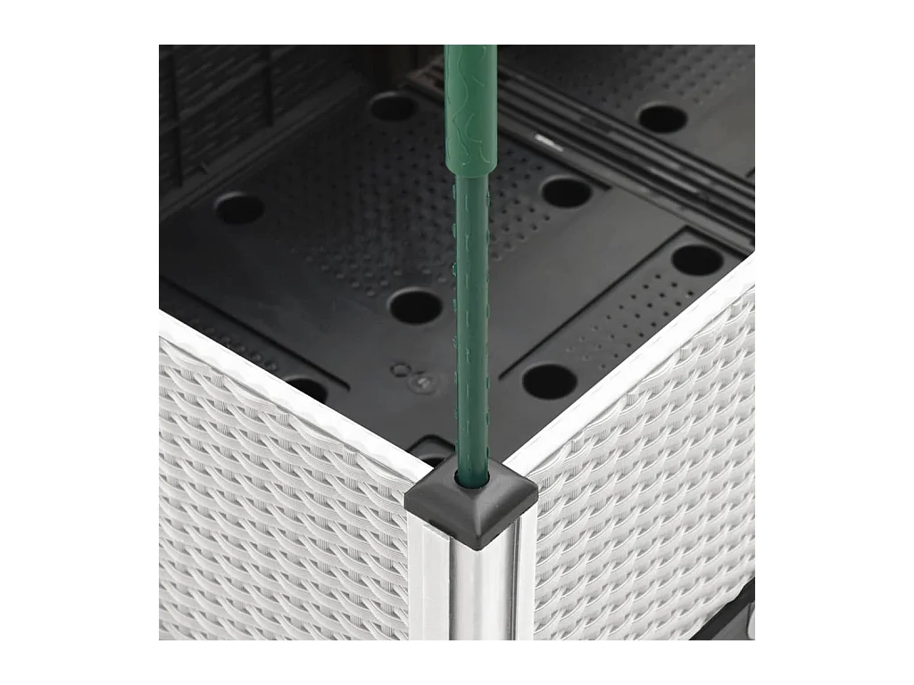 Fioriera aiuola rialzata vassoio piante fiori terrazza giardino con traliccio 160 x 40 x 142,5 cm PP bianco 02_0038270