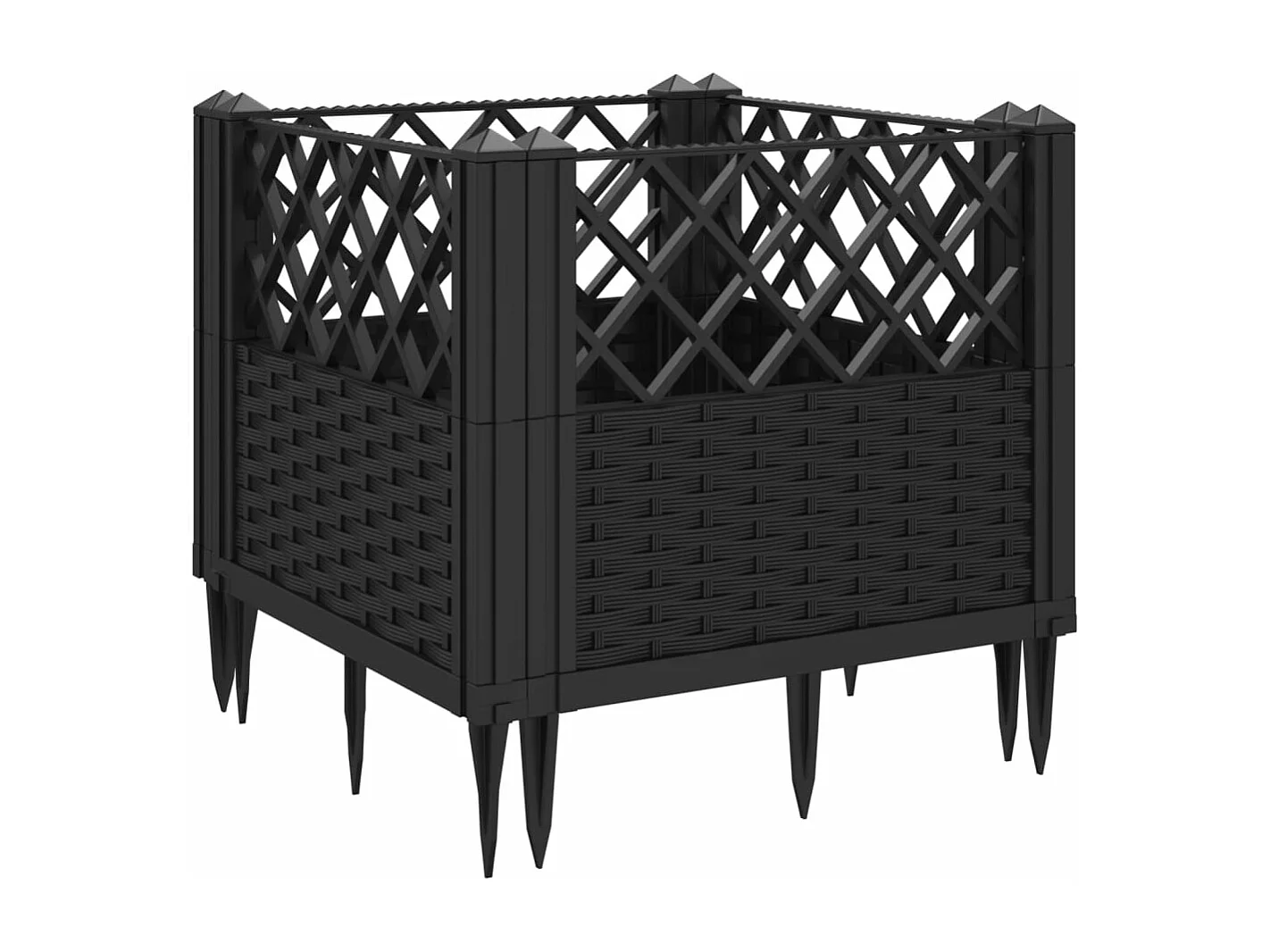 Jardinière bac lit surélevé noire 43 x 5 x 43 cm 02_0038204