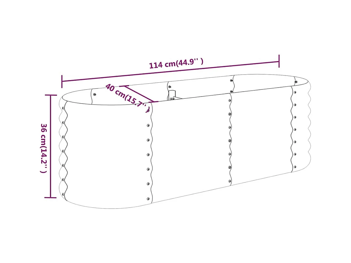 Jardinière bac lit surélevé marron 114 x 40 x 36 cm 02_0039563