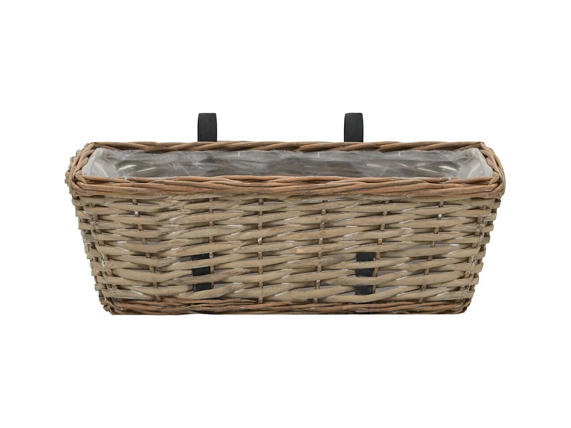 Set di 2 fioriere da balcone in vimini con rivestimento in PE 40 cm 02_0000821