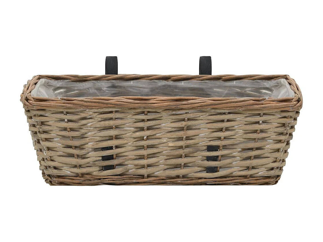 Set di 2 fioriere da balcone in vimini con rivestimento in PE 40 cm 02_0000821