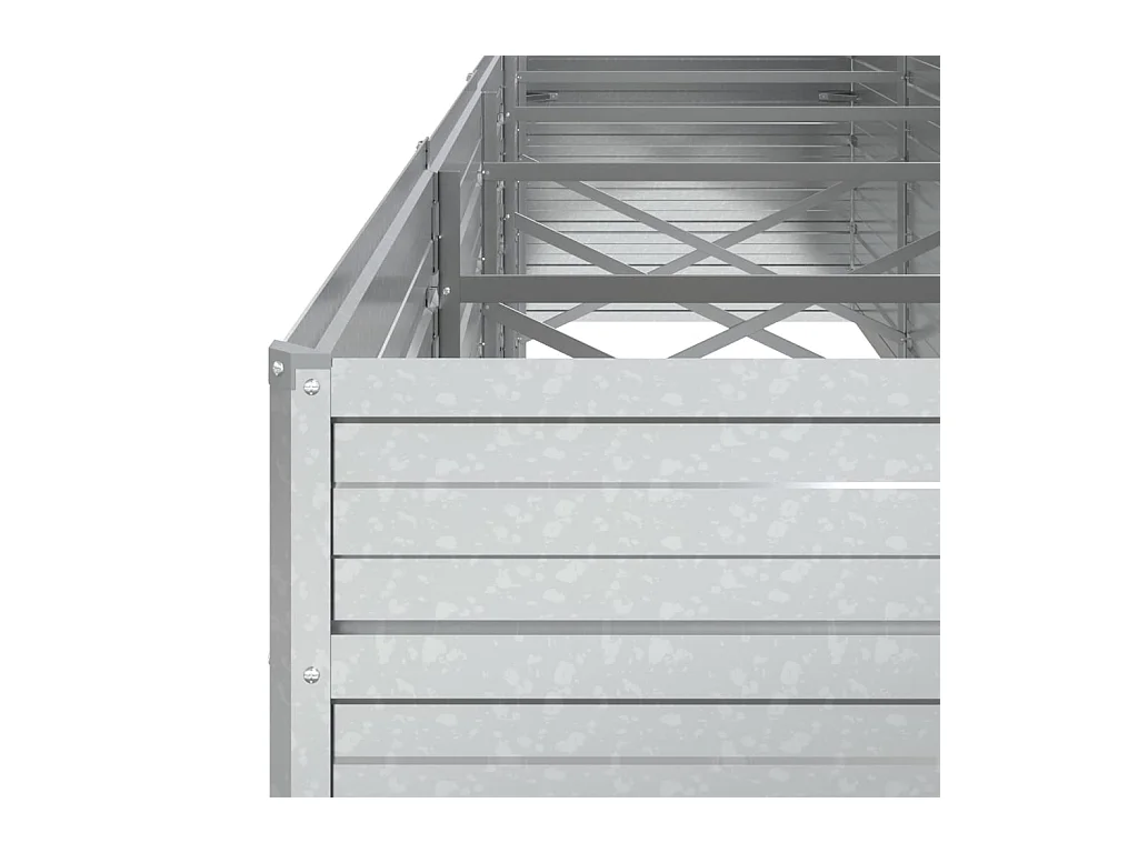 Jardinière bac lit surélevé argenté 400 x 80 x 77 cm 02_0039448