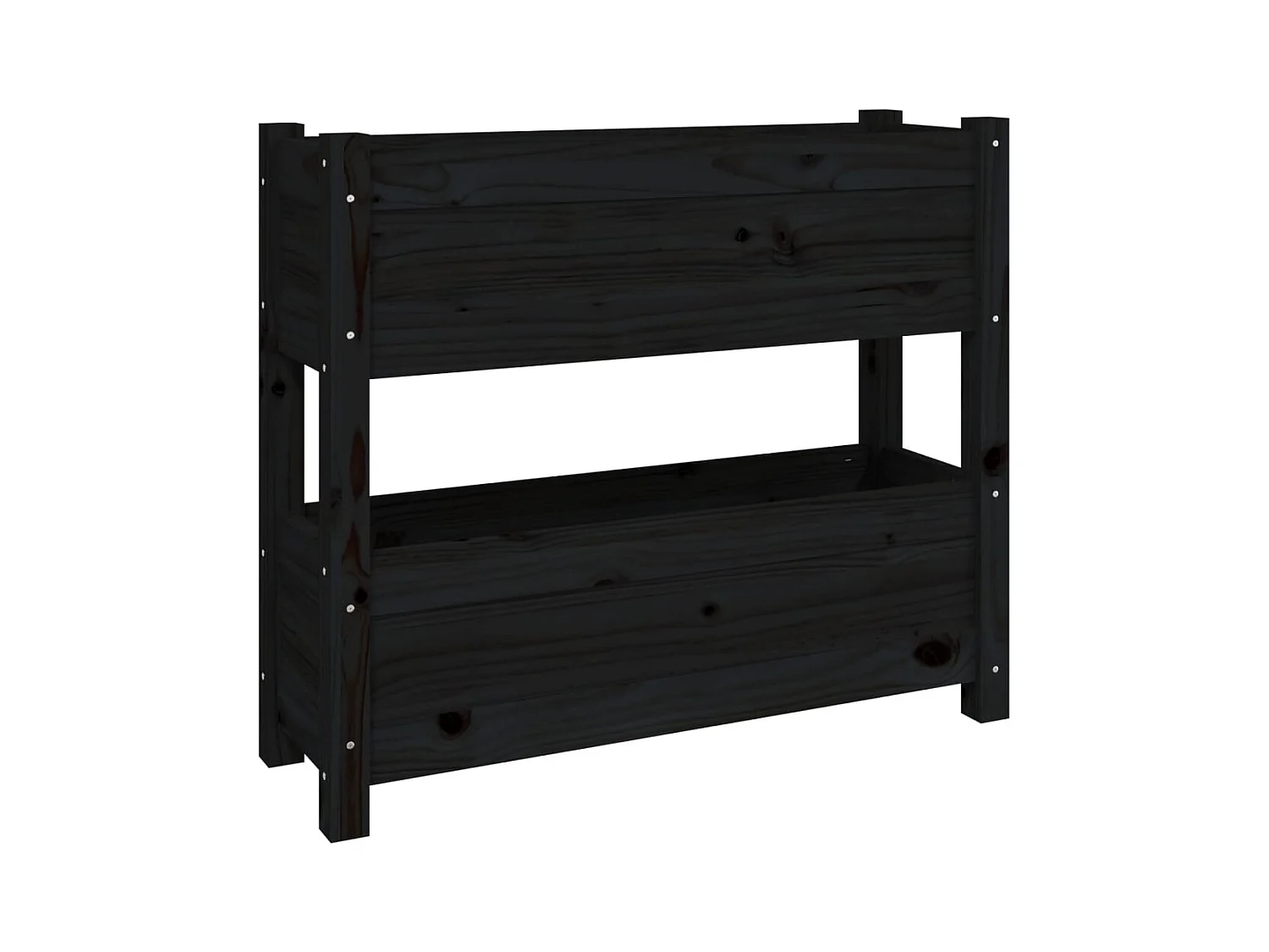 Vassoio per fioriera aiuola rialzata piante fiori terrazza giardino 77 x 25 x 66 cm legno massiccio di pino nero 02_0037853