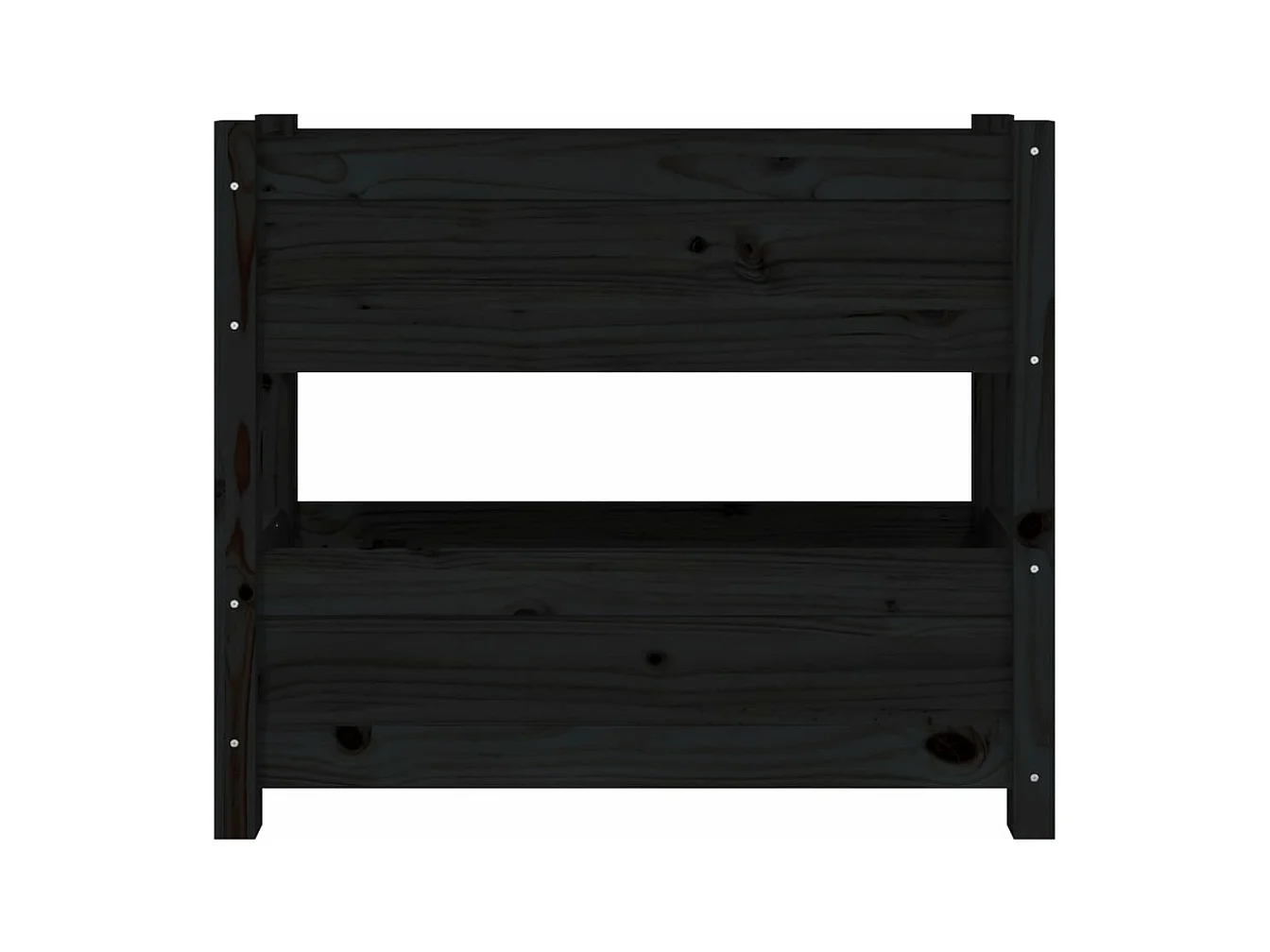 Vassoio per fioriera aiuola rialzata piante fiori terrazza giardino 77 x 25 x 66 cm legno massiccio di pino nero 02_0037853