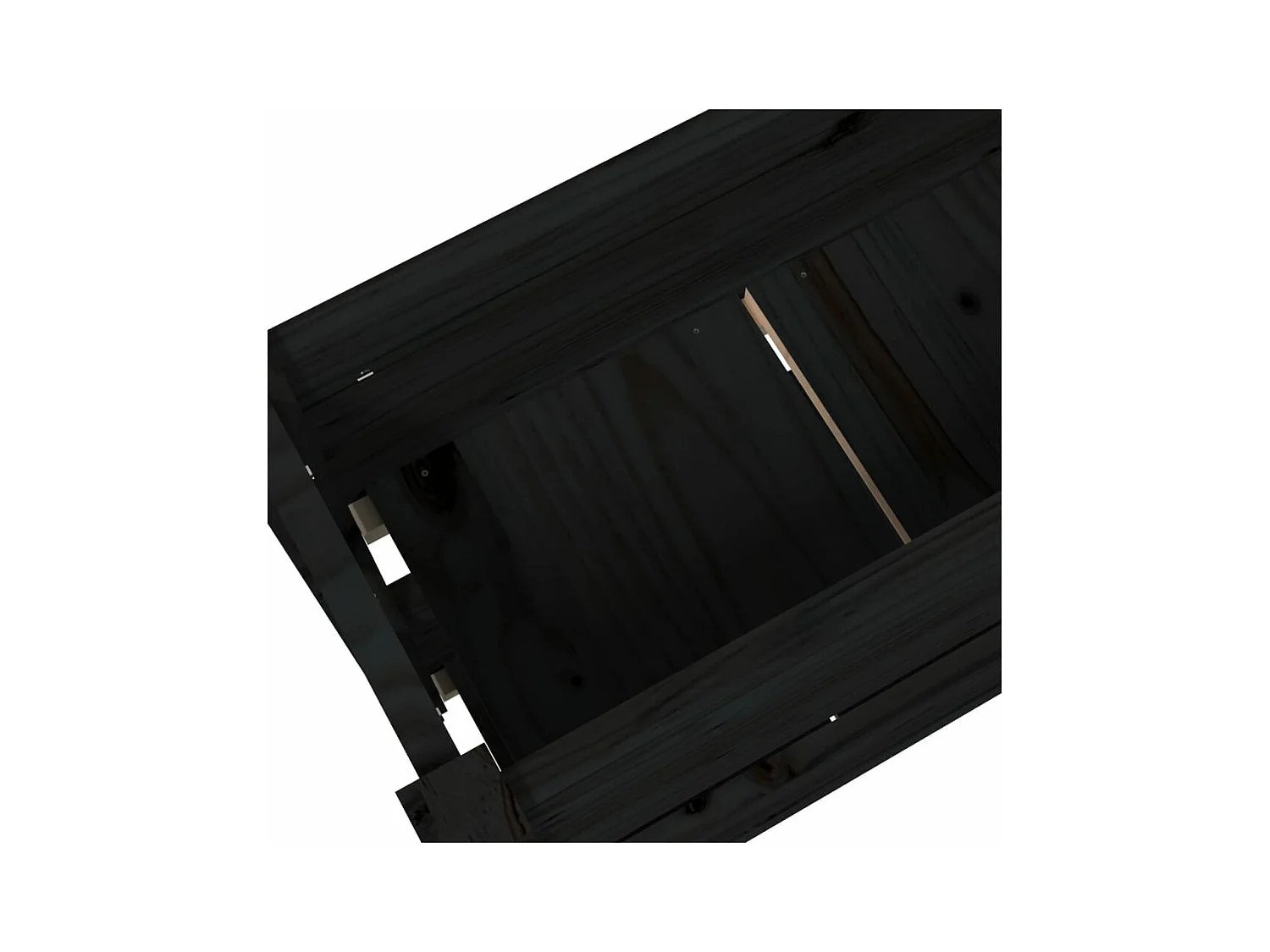 Vassoio per fioriera aiuola rialzata piante fiori terrazza giardino 77 x 25 x 66 cm legno massiccio di pino nero 02_0037853