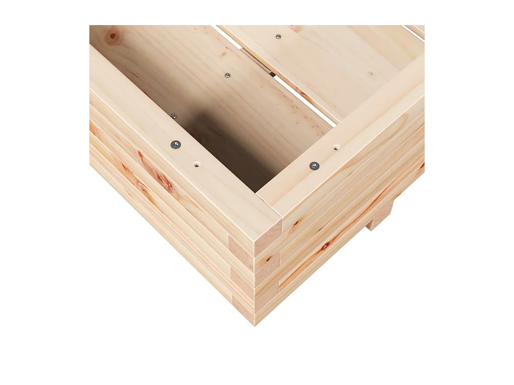 Macetero bancal elevado plantas flores terraza jardín 90 x 60 x 26,5 cm madera maciza de pino marrón 02_0038012