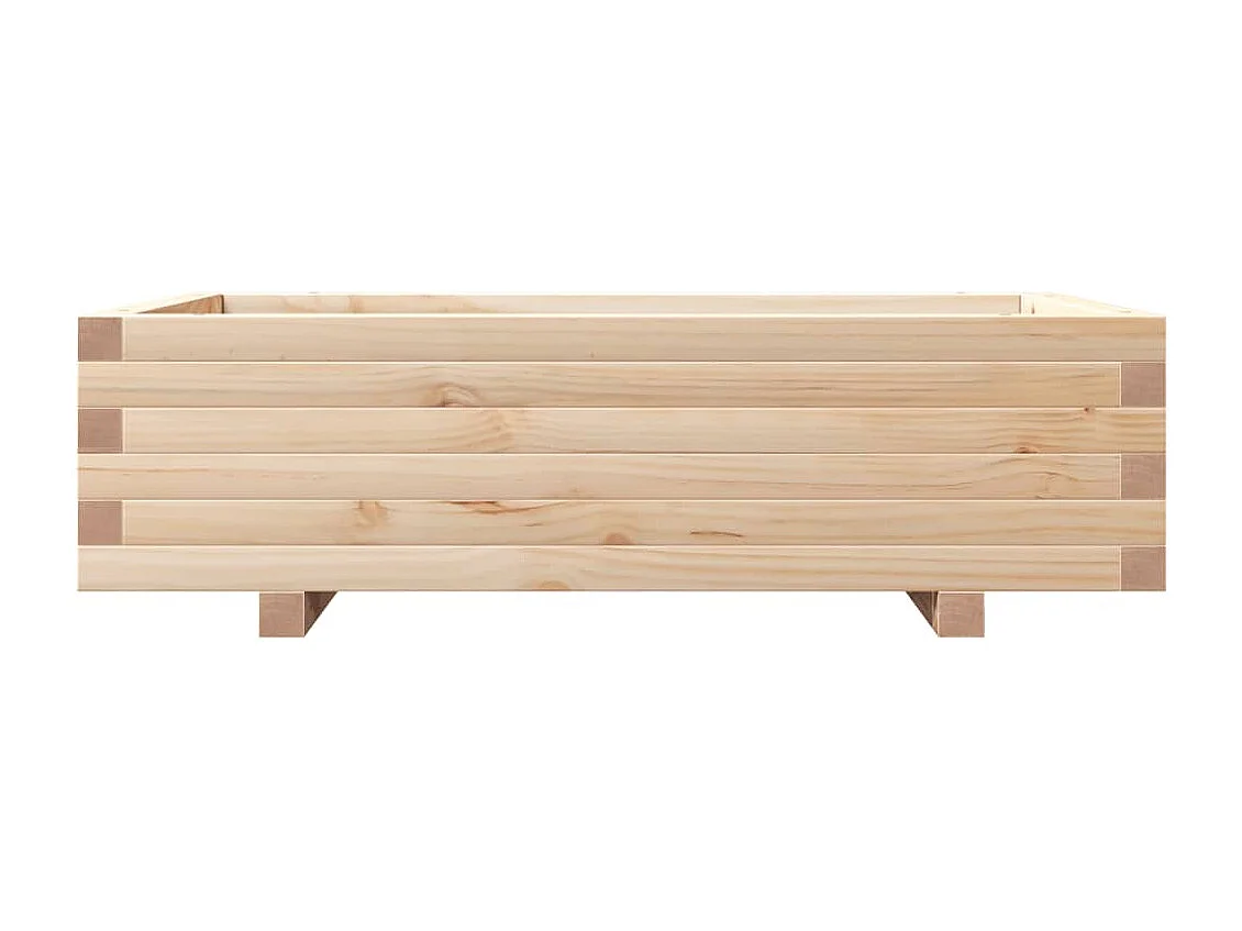 Macetero bancal elevado plantas flores terraza jardín 90 x 60 x 26,5 cm madera maciza de pino marrón 02_0038012