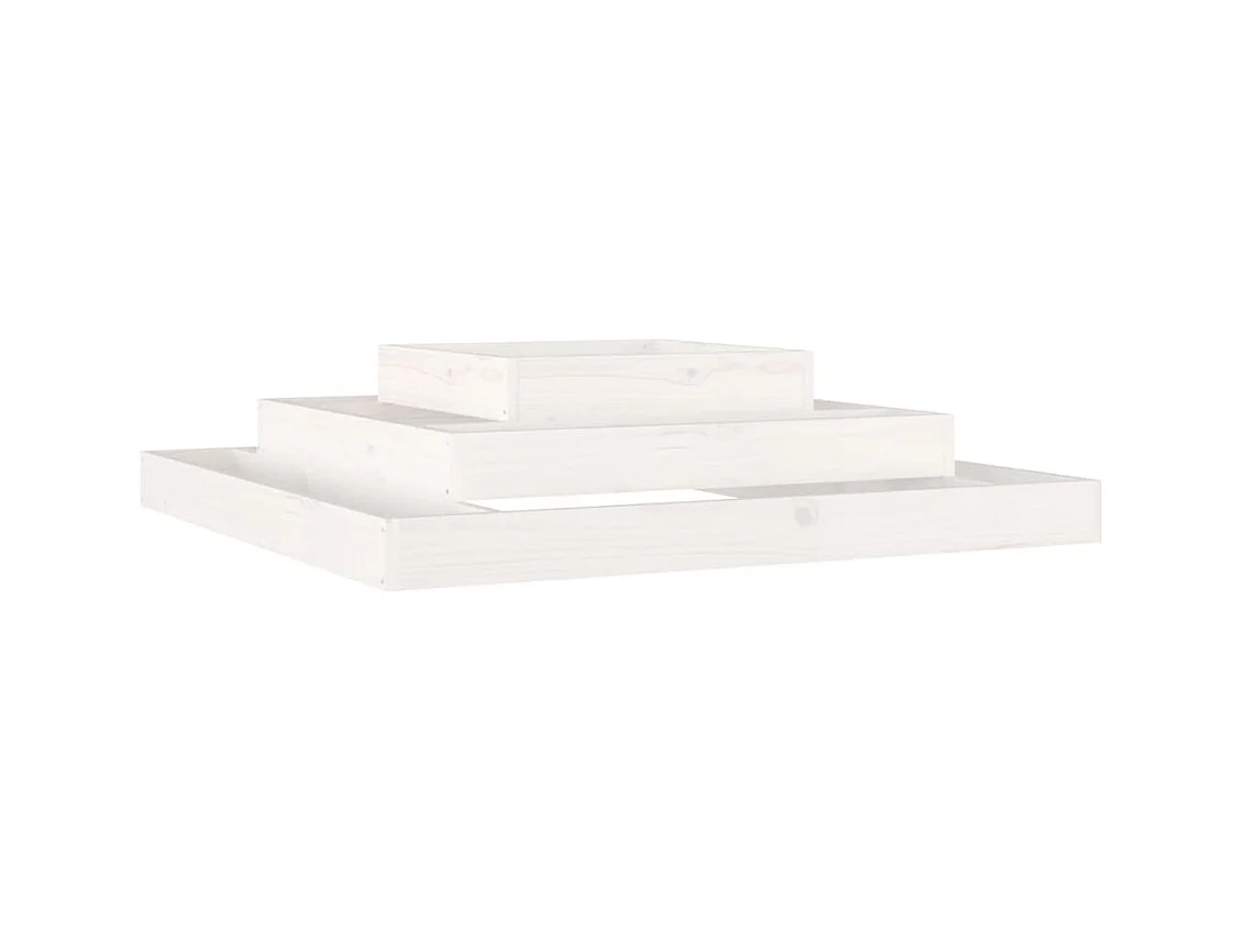 Jardinière bac lit surélevé bois blanche 110 x 110 x 27 cm 02_0037309