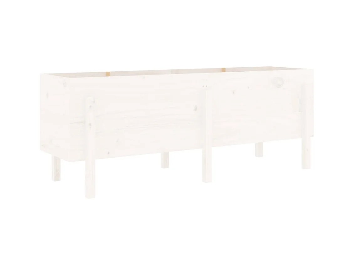 Jardinière bac lit surélevé bois blanche 160 x 50 x 57 cm 02_0039378
