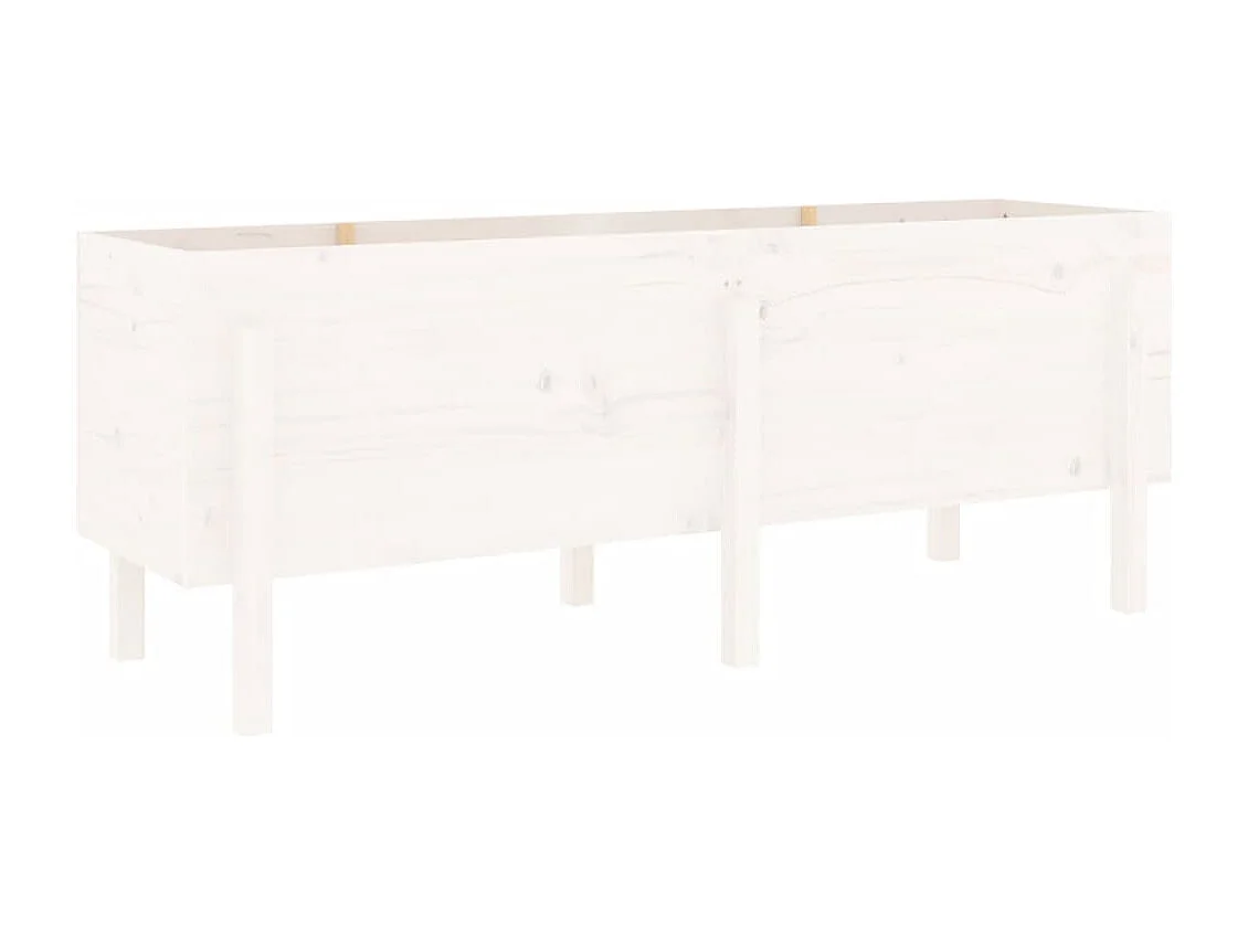 Vassoio per fioriera aiuola rialzata piante fiori terrazza giardino giardino 160 x 50 x 57 cm legno massello di pino bianco 02_0039378