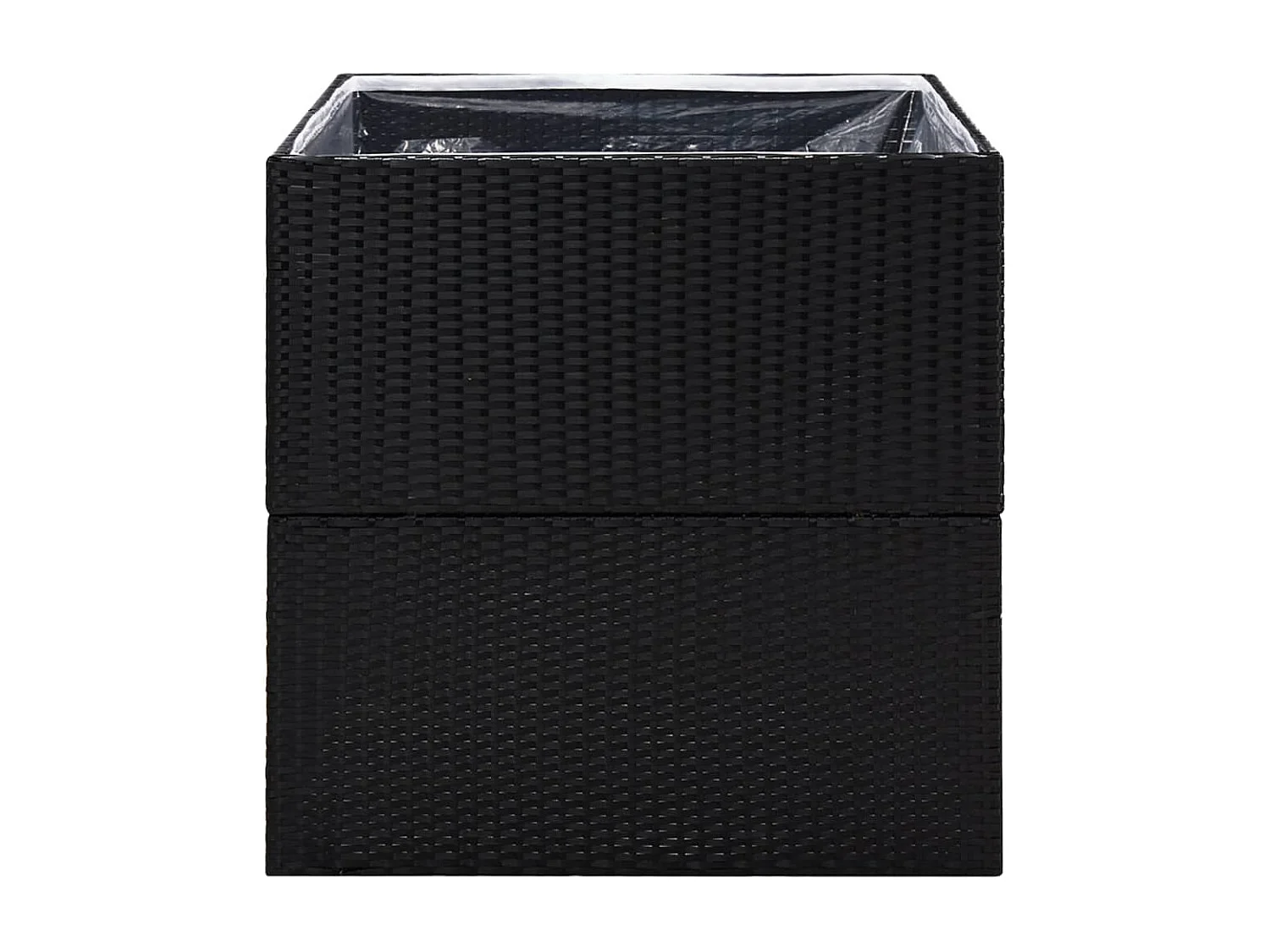 Vassoio per fioriera aiuola rialzata piante fiori terrazzo giardino 80 x 80 x 80 cm Resina intrecciata nera 02_0037931