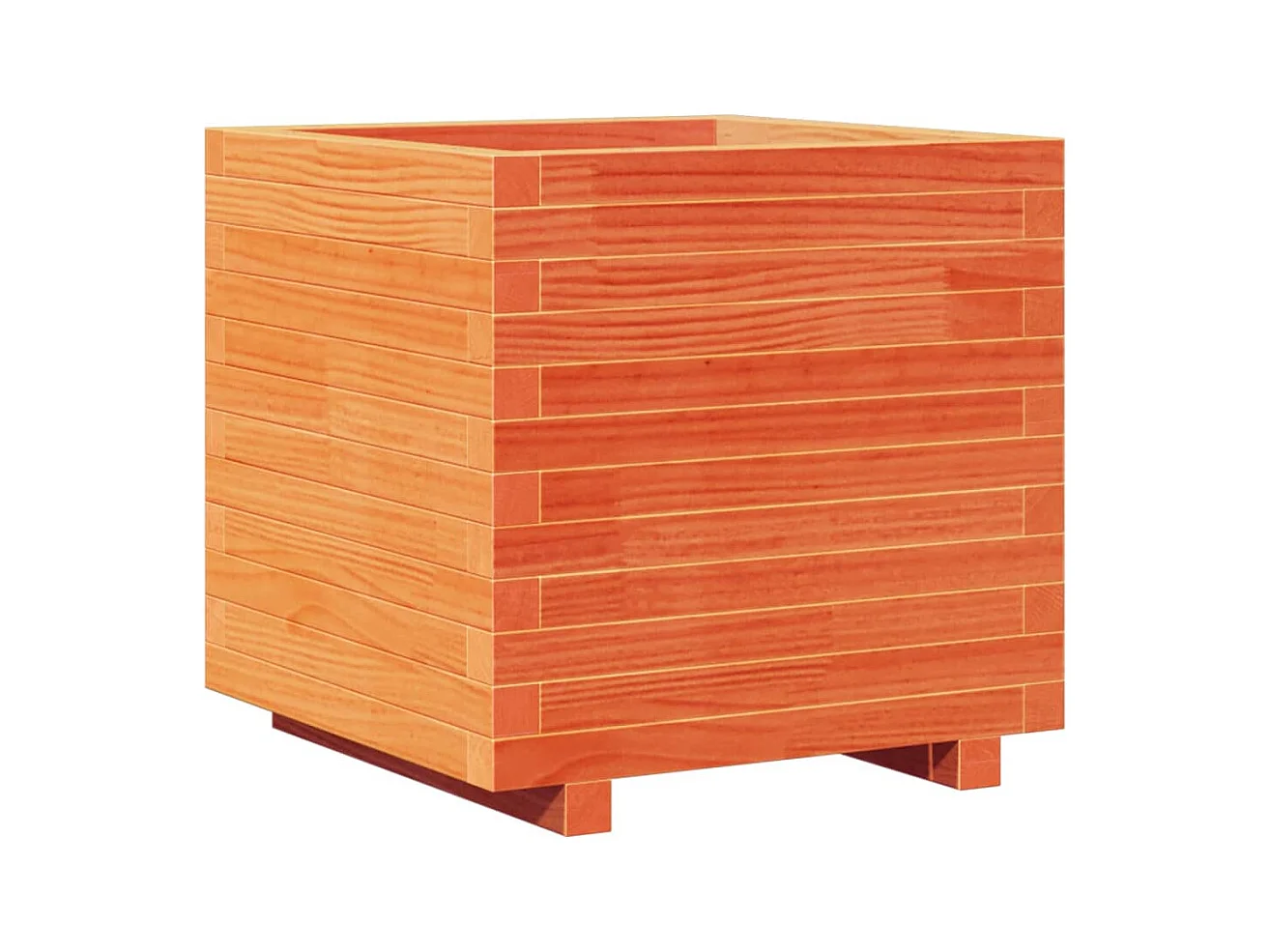 Macetero bancal elevado plantas flores terraza jardín cera 50 x 50 x 49,5 cm madera maciza de pino marrón 02_0038461