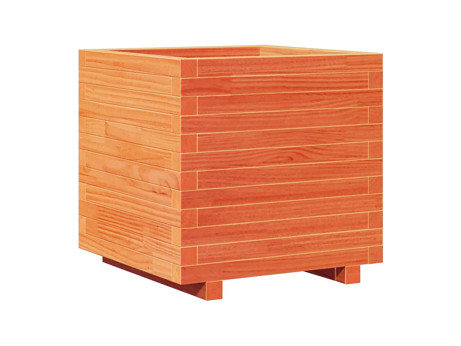 Macetero bancal elevado plantas flores terraza jardín cera 50 x 50 x 49,5 cm madera maciza de pino marrón 02_0038461