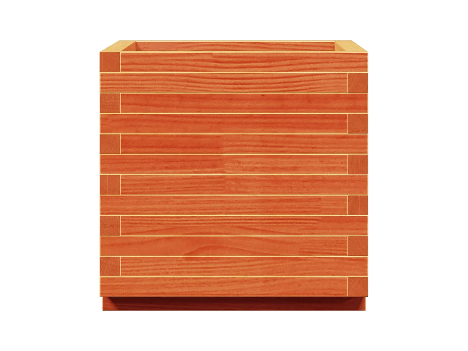 Macetero bancal elevado plantas flores terraza jardín cera 50 x 50 x 49,5 cm madera maciza de pino marrón 02_0038461