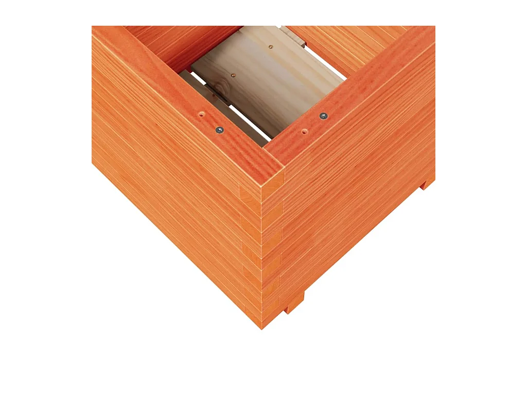 Macetero bancal elevado plantas flores terraza jardín cera 50 x 50 x 49,5 cm madera maciza de pino marrón 02_0038461