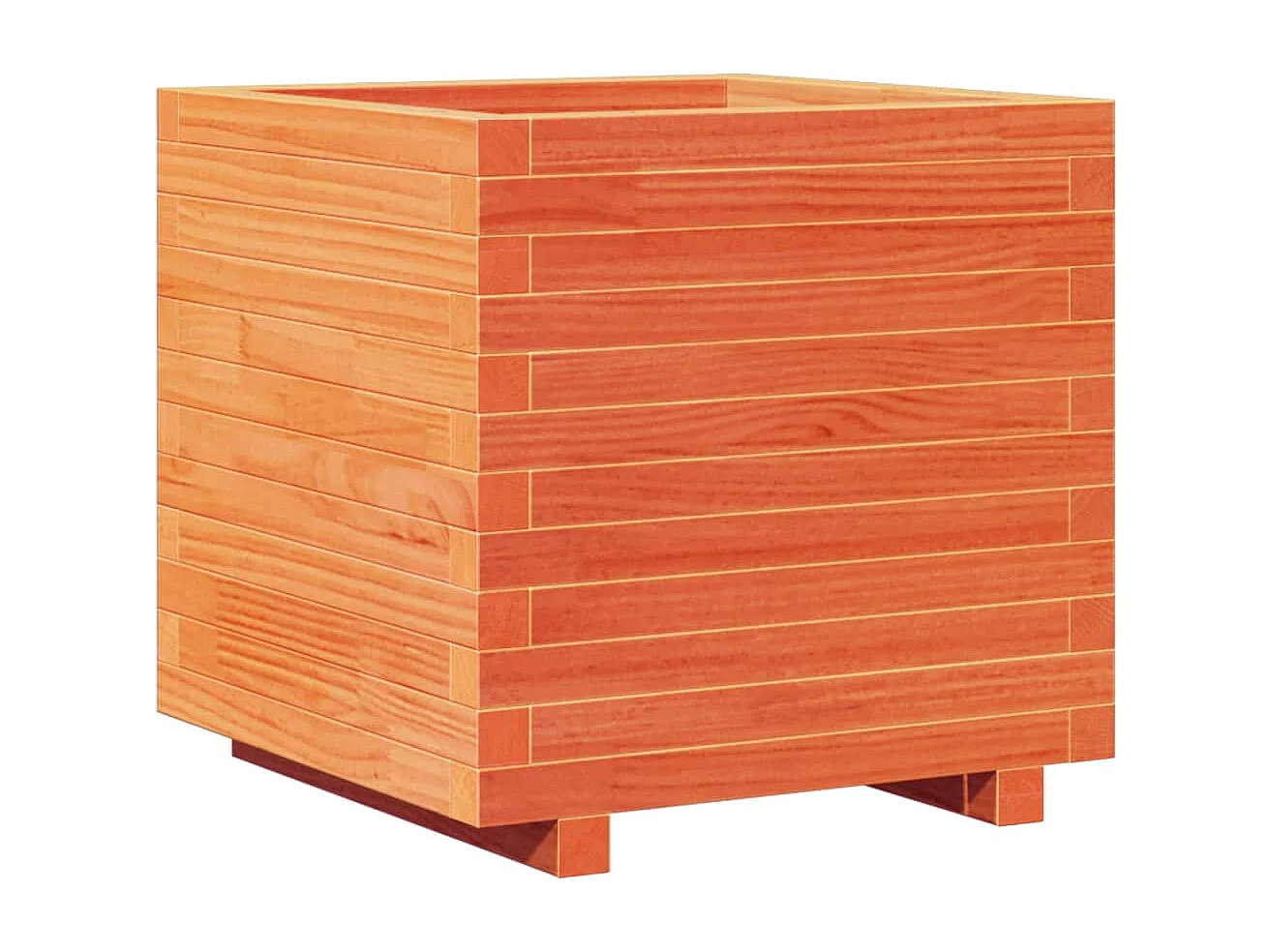 Vassoio per fioriera aiuola rialzata piante fiori terrazza giardino cera 50 x 50 x 49,5 cm legno di pino massiccio marrone 02_0038461