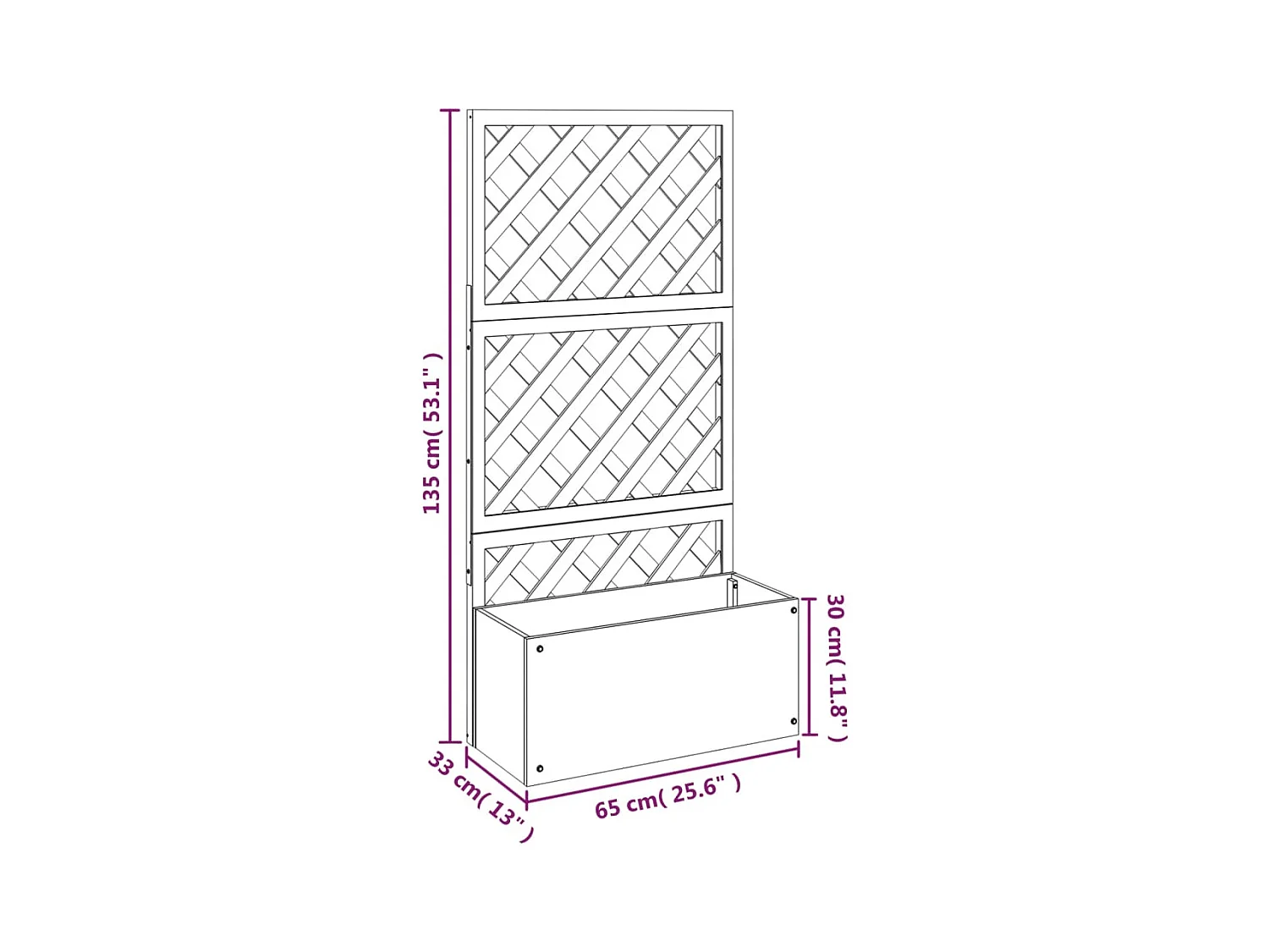 Jardinière bac lit surélevé grise 65 x 33 x 135 cm 02_0038906