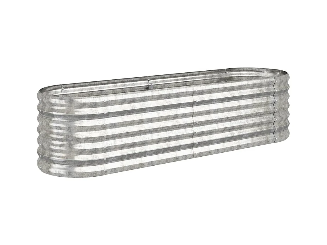 Bandeja para plantador, canteiro elevado, plantas, flores, terraço, jardim, prata, aço revestido em pó, prata 02_0039709
