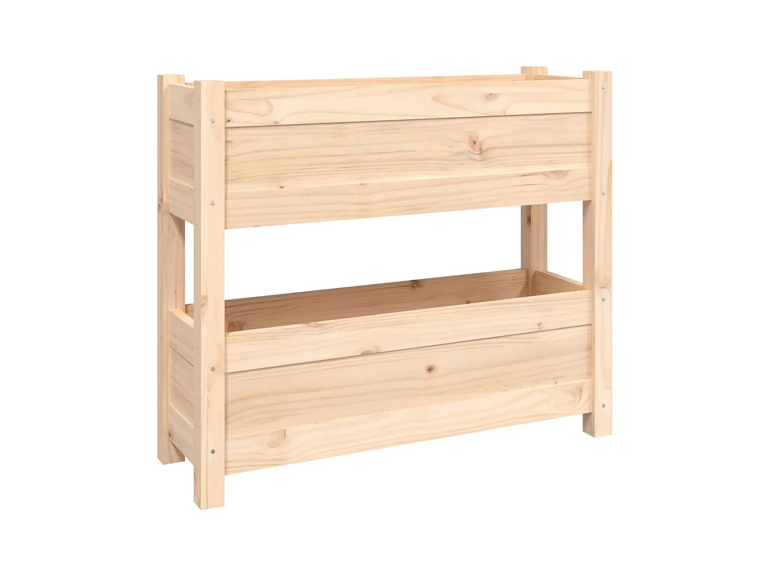 Vassoio per fioriera aiuola rialzata piante fiori terrazza giardino 77 x 25 x 66 cm legno massello di pino marrone 02_0037849