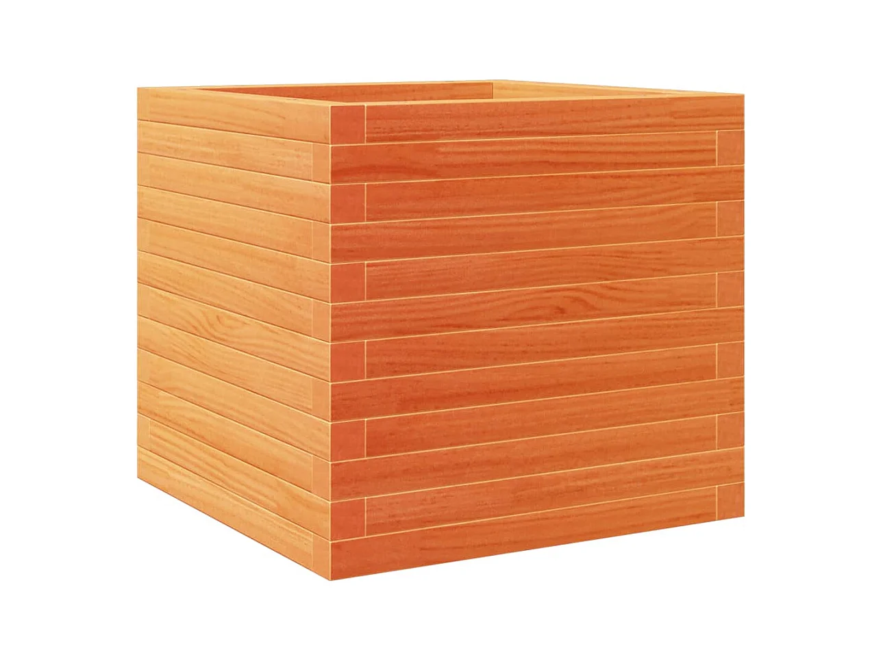 Macetero bancal elevado plantas flores terraza jardín cera 50 x 50 x 46 cm madera maciza de pino marrón 02_0038460