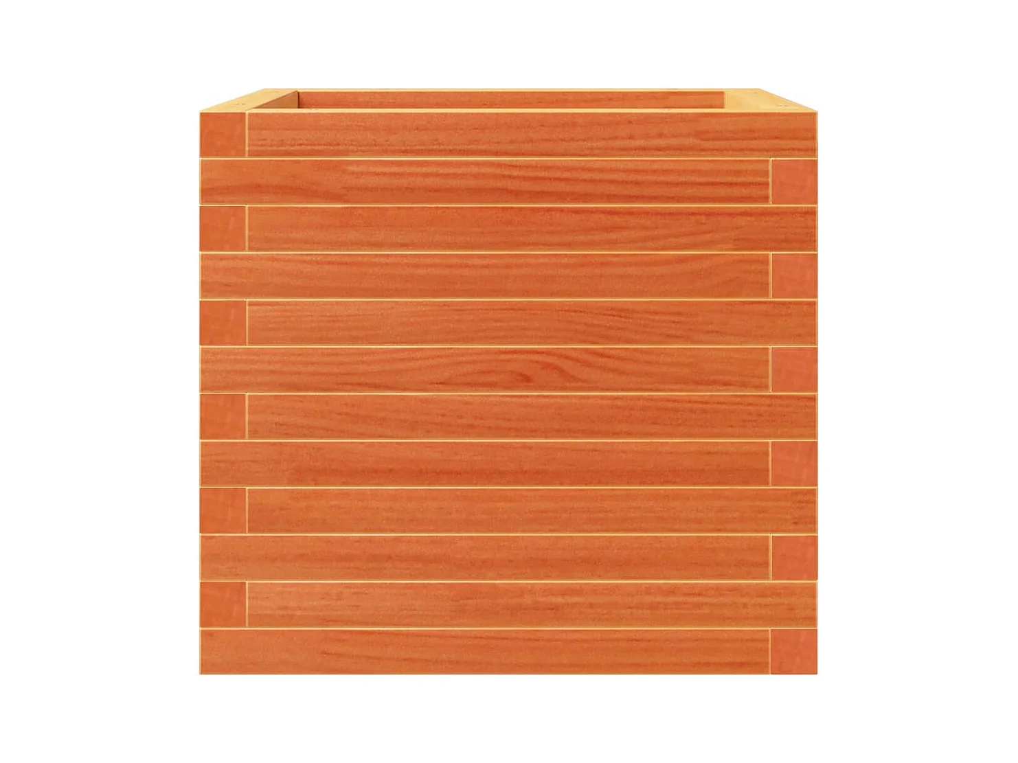 Macetero bancal elevado plantas flores terraza jardín cera 50 x 50 x 46 cm madera maciza de pino marrón 02_0038460