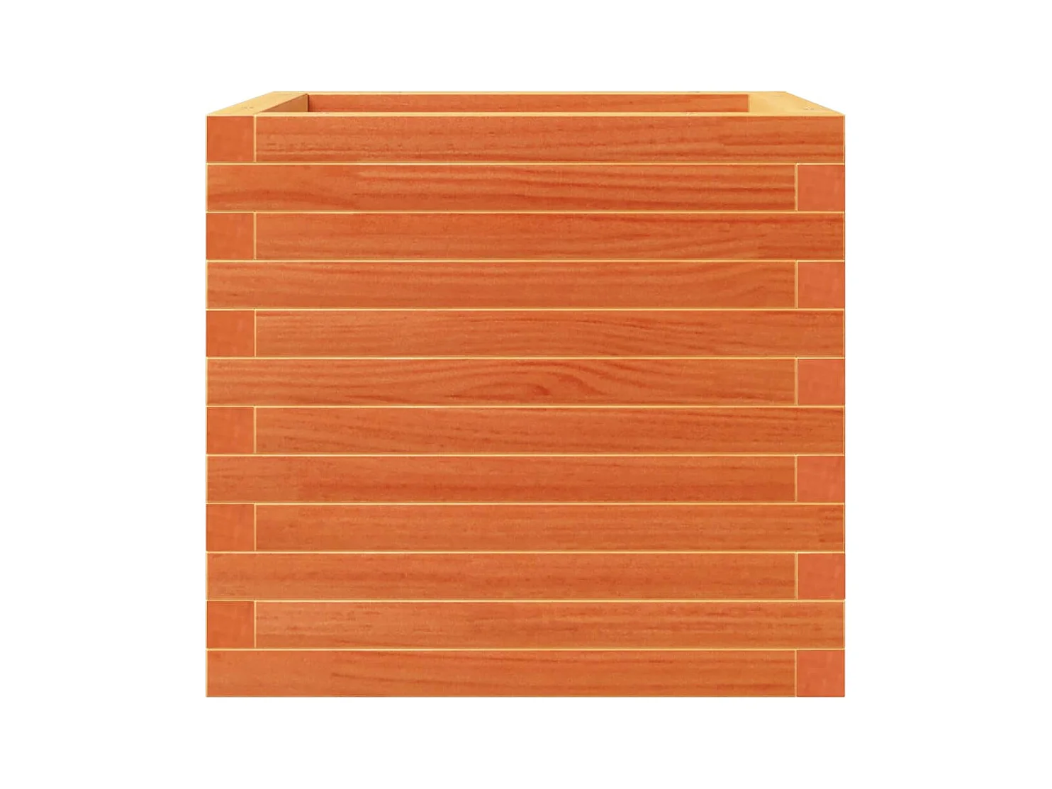 Macetero bancal elevado plantas flores terraza jardín cera 50 x 50 x 46 cm madera maciza de pino marrón 02_0038460