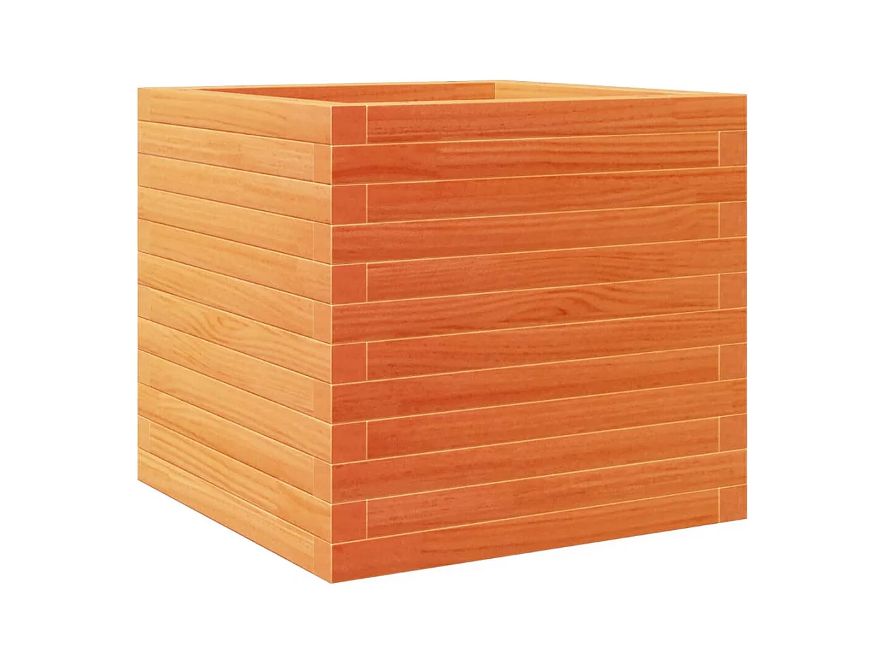 Macetero bancal elevado plantas flores terraza jardín cera 50 x 50 x 46 cm madera maciza de pino marrón 02_0038460