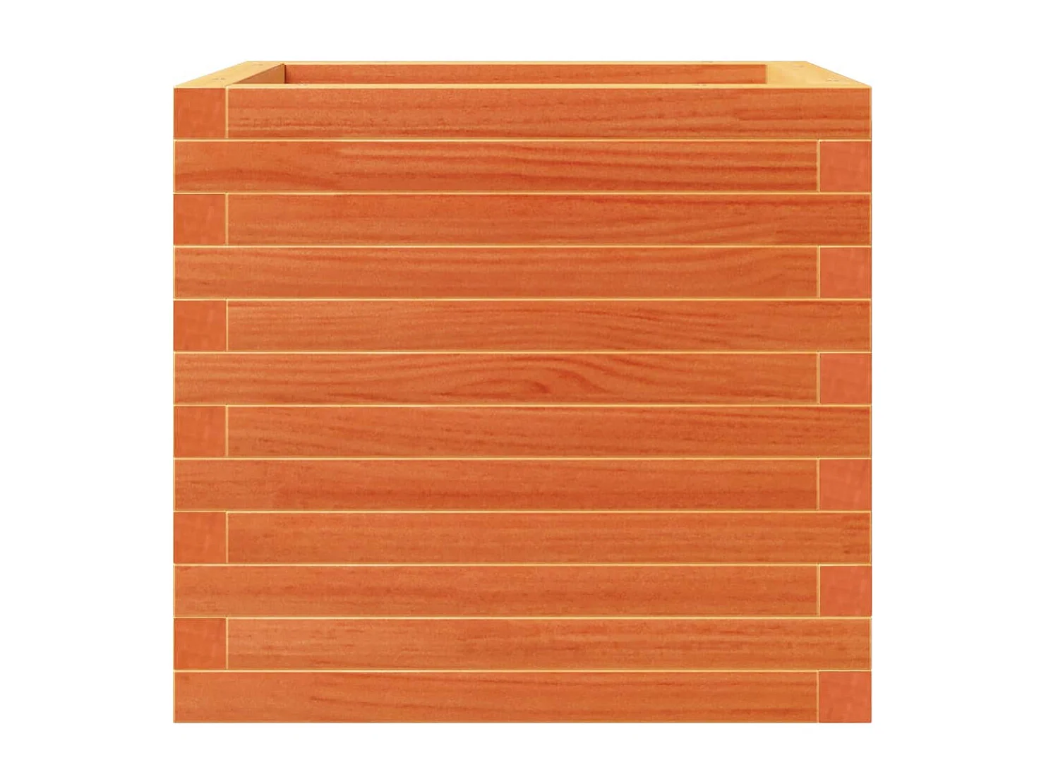 Fioriera rialzata per piante fiori terrazza giardino finitura a cera 50 x 50 x 46 cm legno di pino massiccio marrone 02_0038460