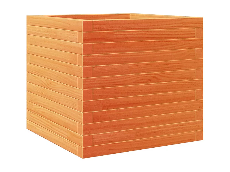Macetero bancal elevado plantas flores terraza jardín cera 50 x 50 x 46 cm madera maciza de pino marrón 02_0038460