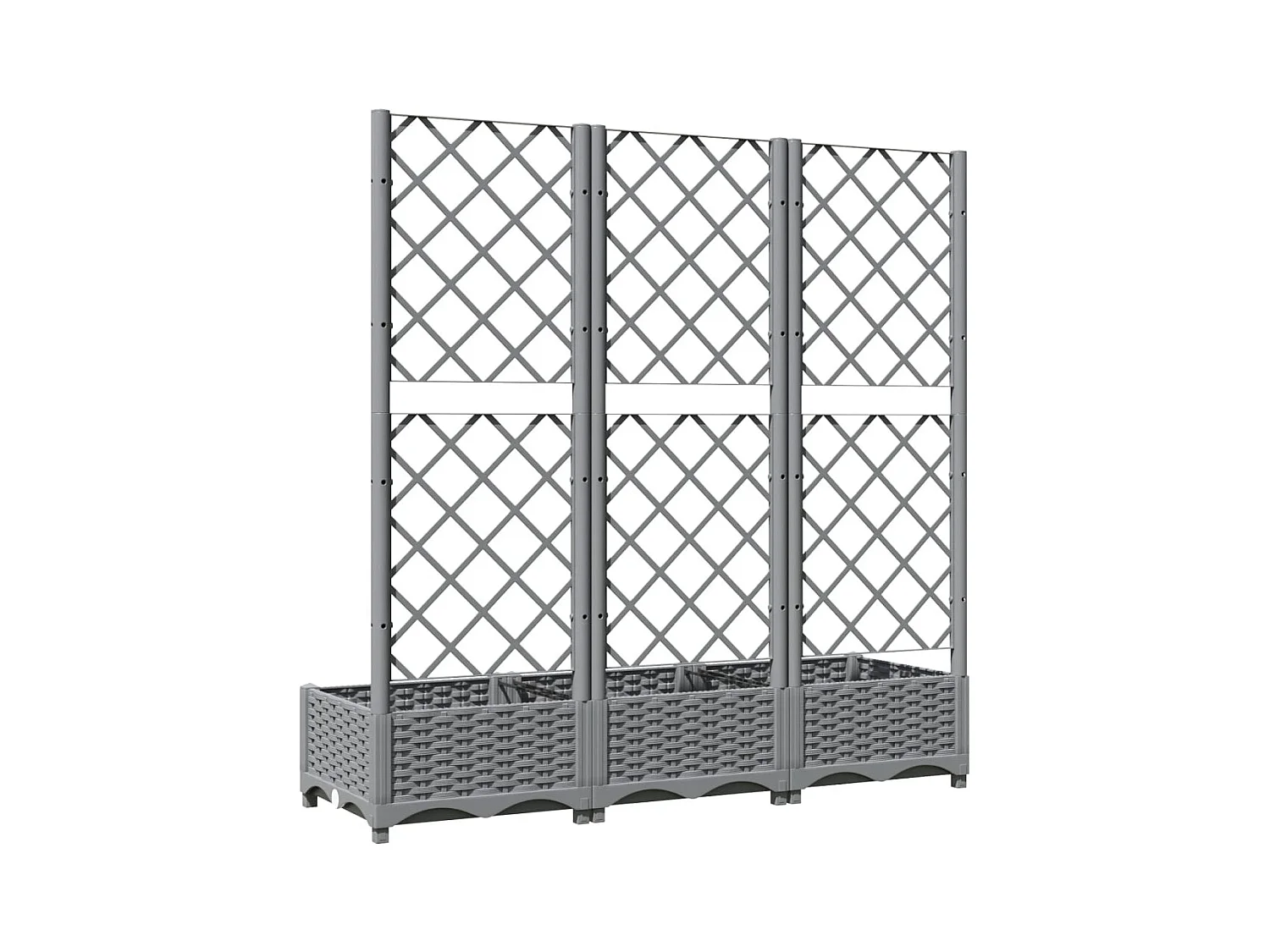 Jardinière bac lit surélevé grise 120 x 40 x 121.5 cm 02_0038342