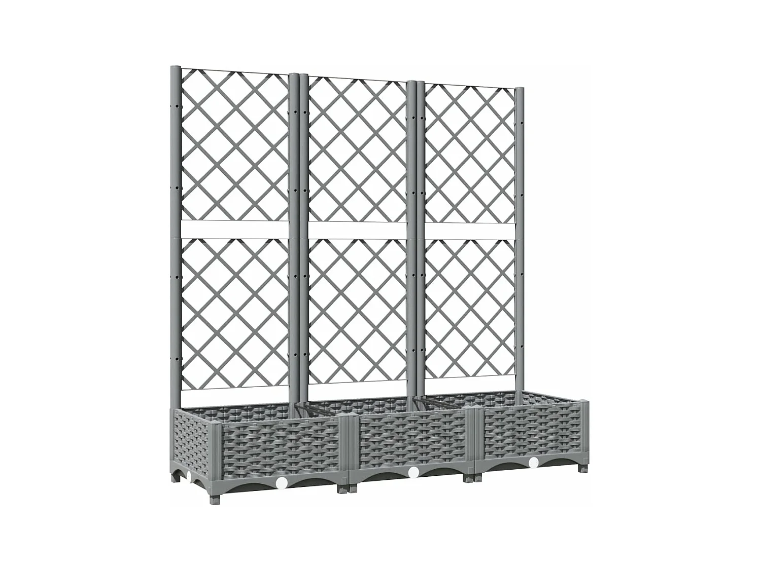 Jardinière bac lit surélevé grise 120 x 40 x 121.5 cm 02_0038342