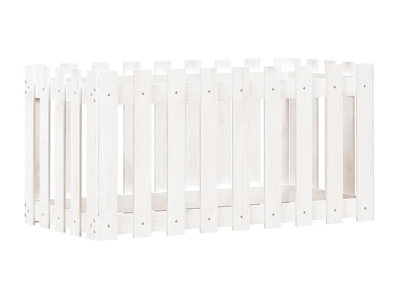 Vassoio per fioriera aiuola rialzata piante fiori terrazza giardino recinzione giardino design 100 x 50 x 50 cm pino massiccio bianco 02_0039788