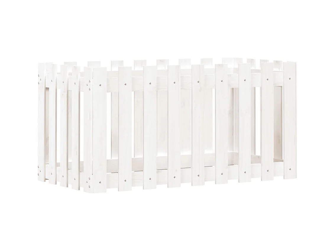 Jardinière bac lit surélevé blanche 100 x 50 x 50 cm 02_0039788