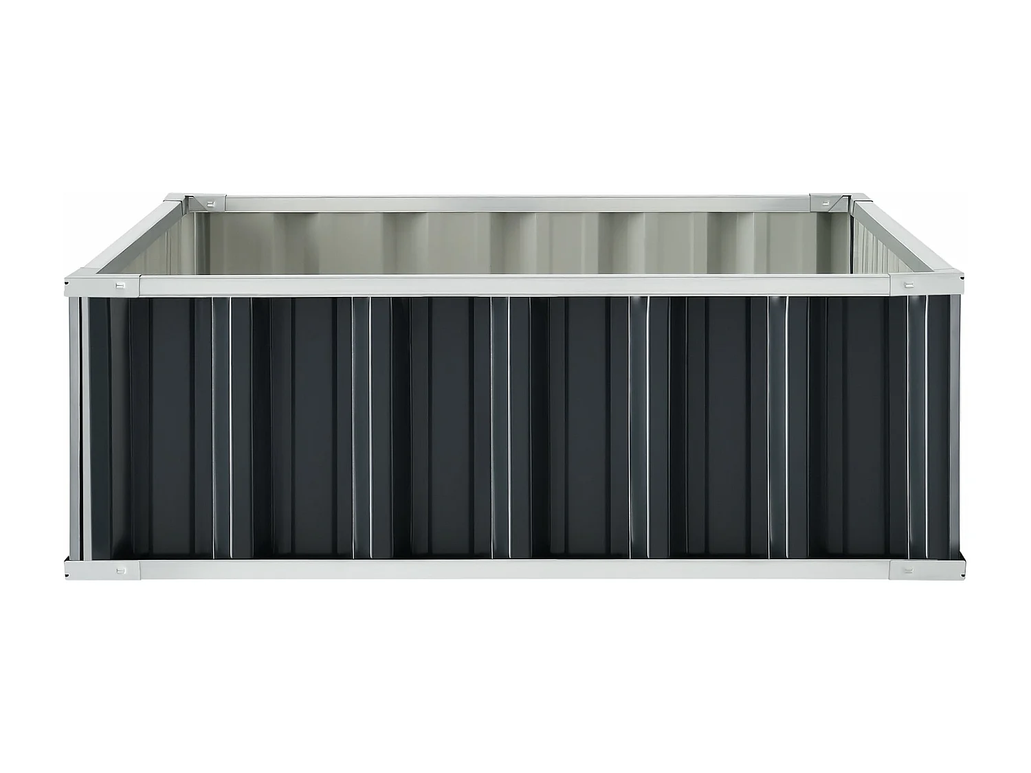 Floreira quadrada em aço galvanizado 90 x 90 x 30 cm antracite 03_0007189