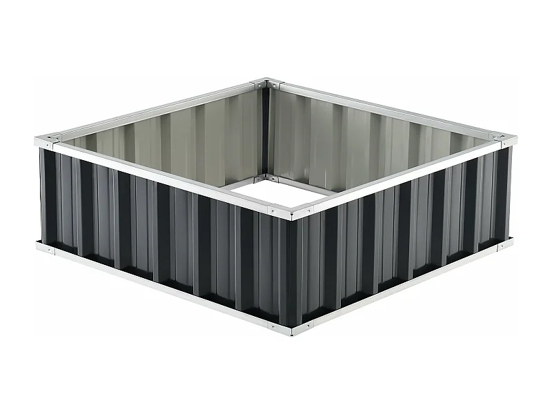 Jardinière carrée acier galvanisé 90 x 90 x 30 cm 03_0007189