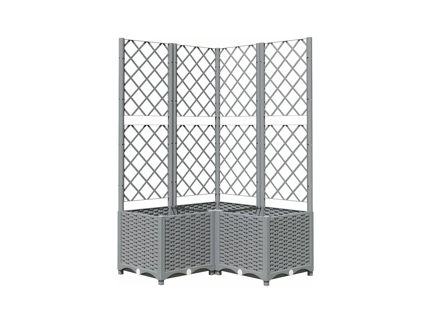 Jardinière bac lit surélevé grise 80 x 80 x 136 cm 02_0038364