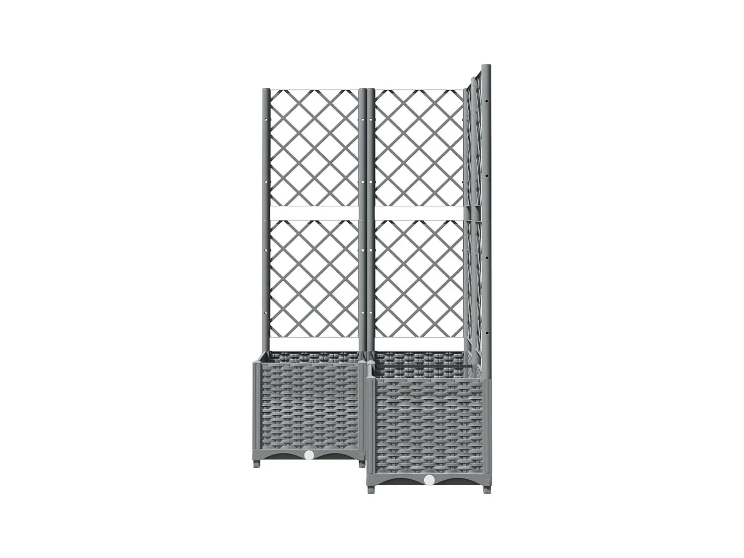 Jardinière bac lit surélevé grise 80 x 80 x 136 cm 02_0038364