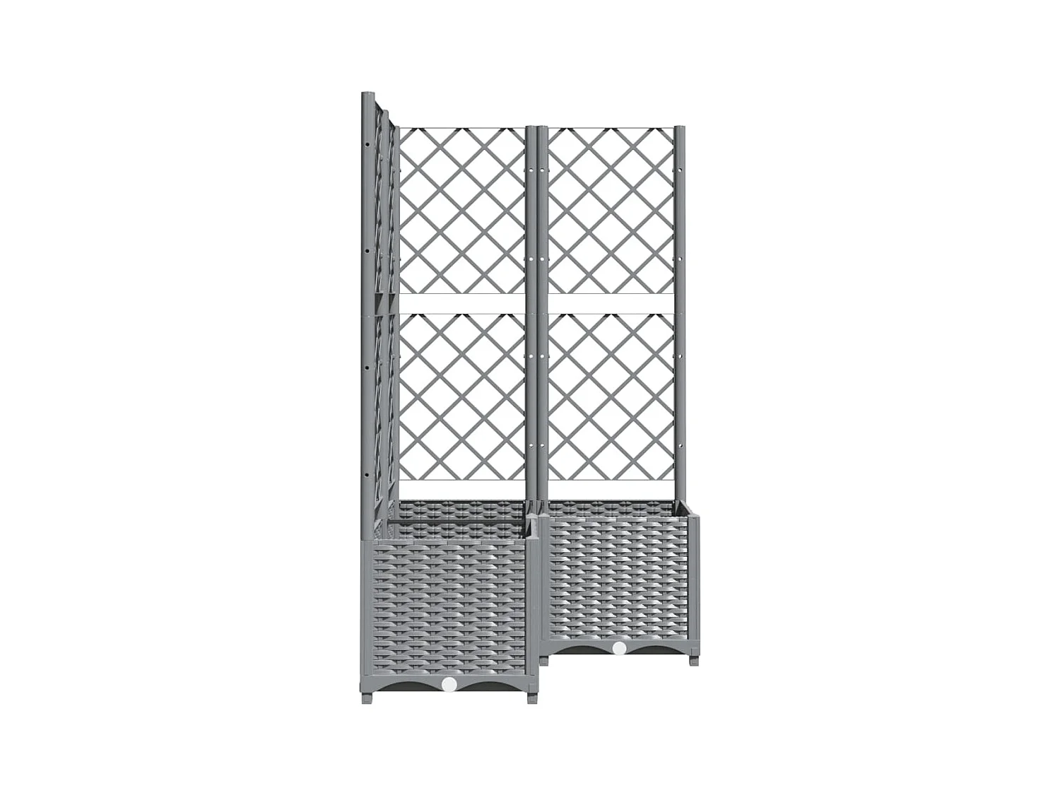 Jardinière bac lit surélevé grise 80 x 80 x 136 cm 02_0038364