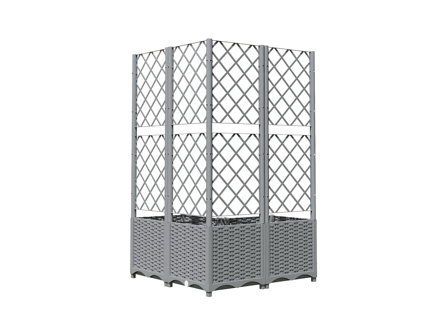 Jardinière bac lit surélevé grise 80 x 80 x 136 cm 02_0038364