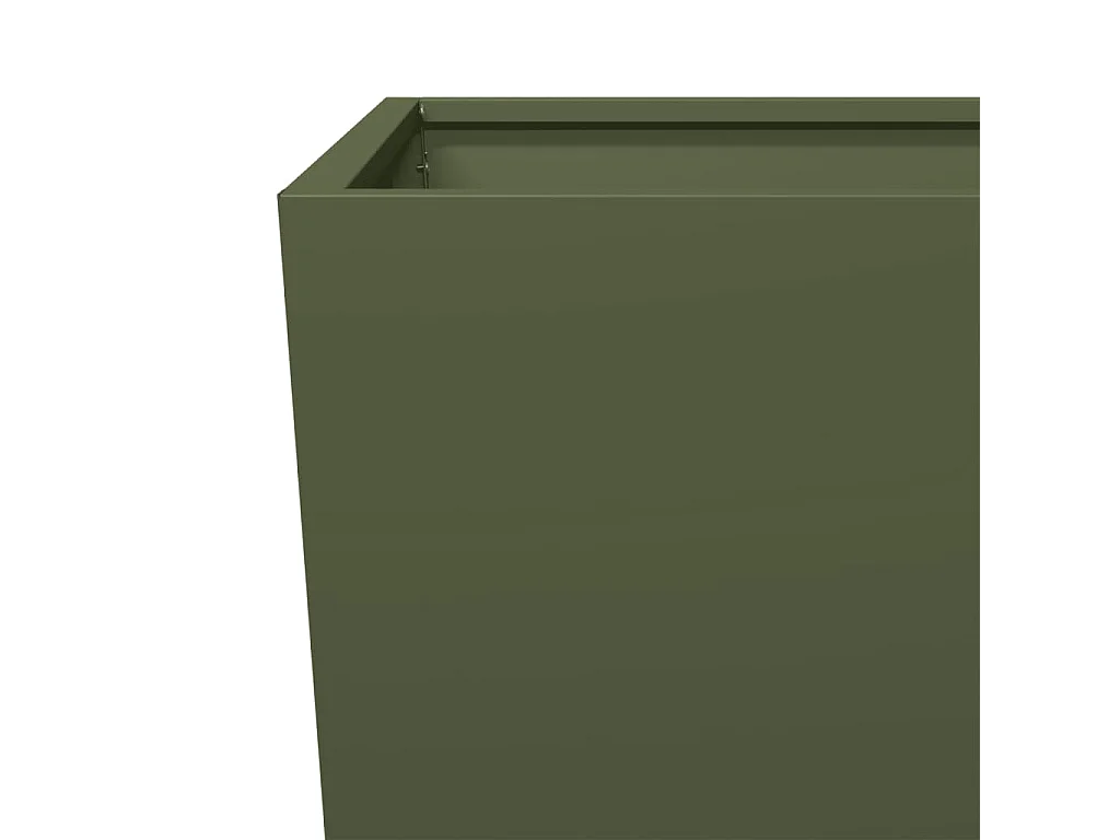 Vassoio per fioriera aiuola rialzata piante fiori terrazzo giardino olivo 45 x 45 x 75 cm verde acciaio 02_0038700